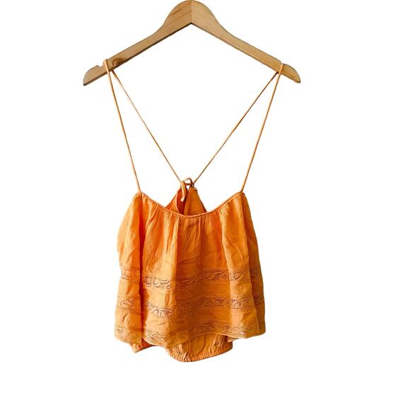 Free People Home Again Lace Trim Crop Top Size S Small NWT - Picture 3 of 8